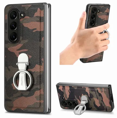 Produktbild von Für Samsung Galaxy Z Fold5 5G Camouflage Schutzhülle mit Ringhalter Hülle Cover