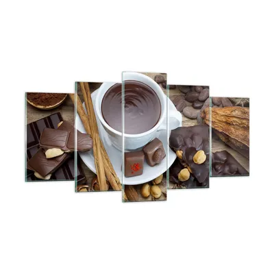 Produktbild von Bilder auf glas - Tasse Schokolade trinken Zimt - 160x85cm - Glasbilder - Wandbilder - Kunstdruck - zum Aufhängen bereit - Wanddekoration aus Glas - Glas Bilder - Wandbild auf Glas - GEA160x85-2488