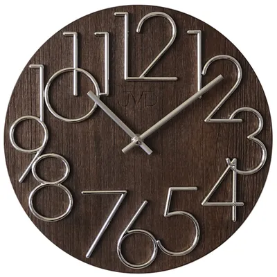 Produktbild von JVD HT99.3 Wanduhr Quarz analog Holz nussbaum farben rund modern