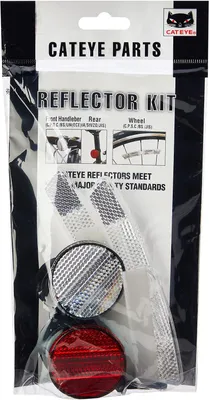 Image de Kit de réflecteurs pour vélo CatEye, pour l'avant et l'arrière, unisexe, noir, taille unique