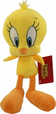 A plush toy of Tweety Bird from Looney Tunes.
