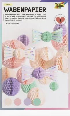 Produktbild von folia Wabenpapier PASTEL 30-lagig 210 x 330 mm nassfest