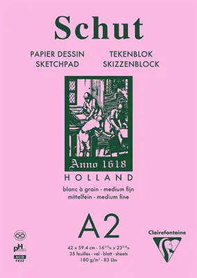 Produktbild von Clairefontaine Block Petit grain A2 w 180g 35Bl