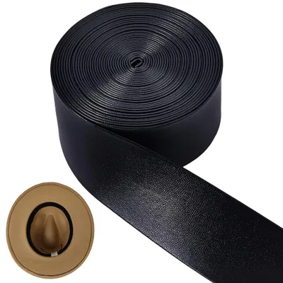 Image de Bandeau absorbant la transpiration pour chapeaux - CuirPolyuréthanerespirant - Pour casquettes de baseball, de golf et de tennis - Largeur : 5,47 cm - Noir