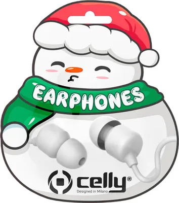 Immagine prodotto di Celly XMASEARSNOWWH cuffia e auricolare Cablato In-ear Musica e Chiamate Bianco