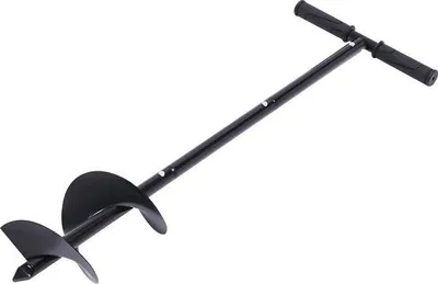 Image de Tarière à main pour le jardinage - Foret hélicoïdal - Planteuse - Tarière de jardin - Hauteur réglable sur 3 niveaux - Ergonomique - Noir - 15 x 30 x 85 cm
