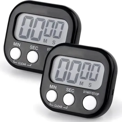 Produktbild von Digital Küchentimer, Eiermagnetstoppuhr Timer Alarm, Stoppuhr/Countdown -Uhr Küche, Studium, Training (schwarz)