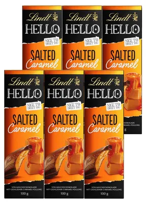 Zdjęcie produktu dla Mleko pełne Lindt i Sprüngli Hello Salted Caramel 100g 6-pak