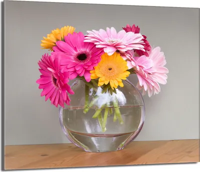 Produktbild von Herdabdeckplatte 60x52 Glaskeramikkochfeld Abdeckung Spritzschutz Glasplatte Deko Schneidebrett, Gerbera Bunt