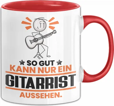 Produktbild von Gitarrist Geschenk Tasse So Gut Kann Nur Ein Gitarrist Aussehen Geschenkidee Kaffee-Becher (Rot)