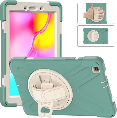 Image de Housse pour Samsung Galaxy Tab A 8.0 avec support et bandoulière Vert
