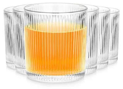 Produktbild von Vilde | Trinkgläser Set - 310 ml - 6 Stück - Transparent - Geriffeltes Glas - Spülmaschinenfest