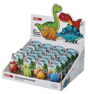 Productafbeelding van Aanhanger - LED-verlichting, dinosaurus/geluid, 24 stuks