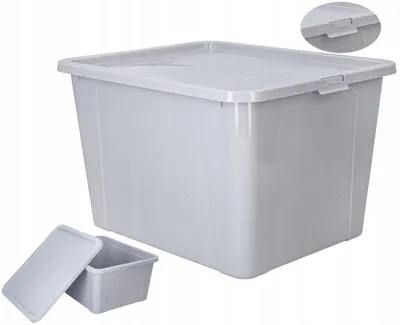 Obrázek produktu pro Plastový úložný box s víkem na hračky 30 l šedý