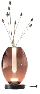 Productafbeelding van Tully 7W LED-tafellamp met metalen frame en amethistkleurig borosilicaatglas, met touchdimmer en kleurtemperatuurinstellingen van 2700K/3000K/4000K - Tully