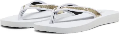 Image de Sandales de plage Puma pour femme Sandy Flip Metallic Shine blanc-or, couleur : blanc, pointure UK : 6