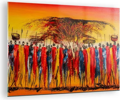 Produktbild von Bilder auf glas - Afrika Stamm - 70x50cm - Glasbilder - Wandbilder - Bilder - Kunstdruck - zum Aufhängen bereit - Wanddekoration aus Glas - Glas Bilder - Wandbild auf Glas - Einteilig - GAA70x50-3752