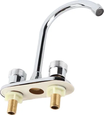Produktbild von 2-Griff-Badarmatur wassersparend Warmwasser-Zentralset-Badarmatur für Küchen Badewanne Waschbecken