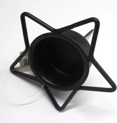 Produktbild von Teelichthalter Kerzenhalter Stern Metall Schwarz sternenförmig ca. 9 x 7 cm B/H