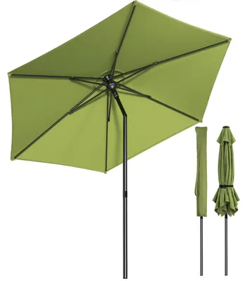 Produktbild von VOUNOT® VOUNOT® Sonnenschirm 270 cm knickbar UV 50+ Sonnenschutz Gartenschirm Balkonschirm Olivgrün