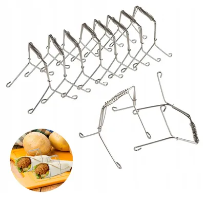 Produktbild von 10 Rouladenklammern, Rouladenringe, Edelstahl, wiederverwendbar, Rouladenspieße, Kohlrollenklammern,zum Grillen und Kochen