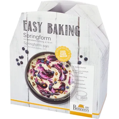 Immagine prodotto di Birkmann Easy Baking Springform, Backform, Kuchenbackform, Kuchenform, Karbonstahl, Ø 16 cm, 881655