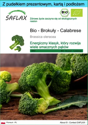 Zdjęcie produktu dla SAFLAX - Zestaw prezentowy - Bio - Brokuły - Calabrese - 100 Nasiona - Z pudełkiem upominkowym, etykietą wysyłkową, kartą podarunkową i podłożem uprawowym - Brassica oleracea