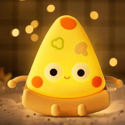 Image de Lampe pour chambre d'enfant - Éclairage LED avec minuterie et motif pizza