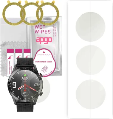 Produktbild von apgo 3 Stück Schutzfolie, Matt, kompatibel mit DexXer L13 Smartwatch, Hydrogel Displayschutzfolie mit Positionierhilfe, Displayfolie, robust und kratzfest