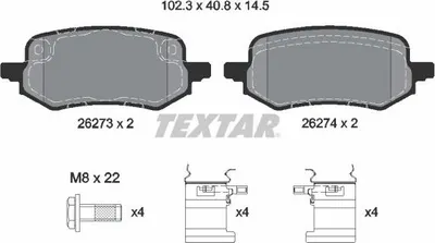 Produktbild von TEXTAR Bremsbeläge Satz Hinten für FORD Puma SUV 2627301