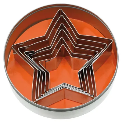 Produktbild von Ausstecher Ausstechformen STARS glatt 6-tlg. für Fondant-Marzipan-Teig-Kekse