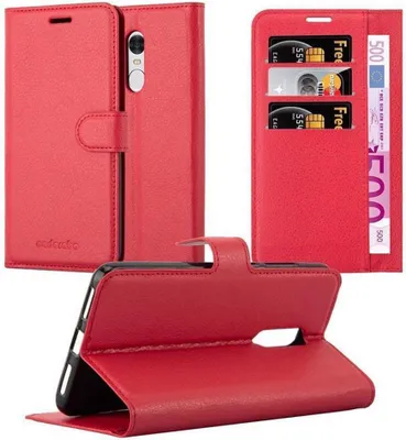 Obrázok produktu pre Cadorabo puzdro pre Xiaomi RedMi NOTE 4 ochranný kryt v červenej farbe puzdro na mobilný telefón kryt magnetické zatváranie