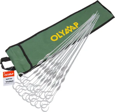Produktbild von Edelstahl Grillspieße mit Tasche 10 Stück 50cm Schaschlikspieße Grillzubehör