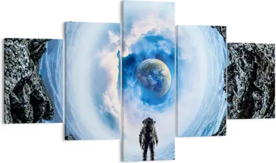 Produktbild von Bild auf Leinwand - Leinwandbild - Kosmos Planet - 125x70cm - Wand Bild - Wanddeko - Wandbilder - Leinwanddruck - Bilder - Kunstdruck - Wanddekoration - Leinwand bilder - Wandkunst - EA125x70-4025