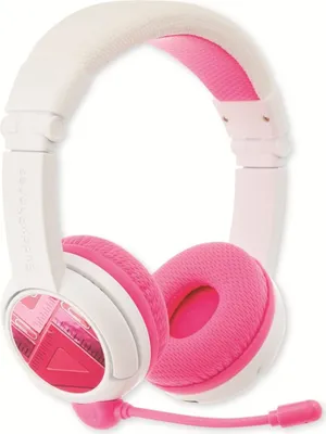 Image de BuddyPhones Casque pour enfants Homeschooling Bluetooth Rose - Microphone