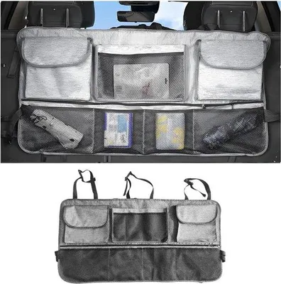 Imagen del producto de Organizador para el maletero de coche, acolchado, plegable, impermeable, gran capacidad, con 7 compartimentos, para el interior del coche, universal para camionetas, SUV y sedanes, color gris