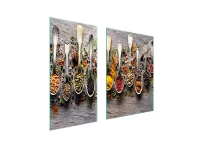 Produktbild von Herdabdeckplatten 2 teilig 75x52 Glaskeramikkochfeld Abdeckung Glas Schneidebrett Schiefer Küche