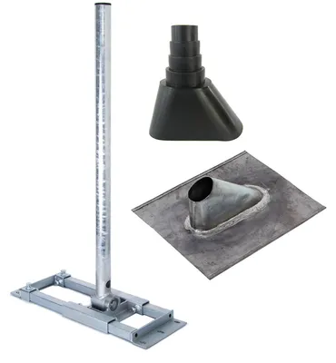 Produktbild von PremiumX DELUXE X130-48 SAT Dachsparrenhalter 130cm Mast Blei-Ziegel Manschette schwarz