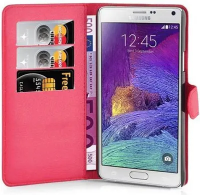 Produktbild von Cadorabo Hülle für Samsung Galaxy NOTE 4 Schutz Hülle in Rot Handyhülle Etui Case Cover Magnetverschluss