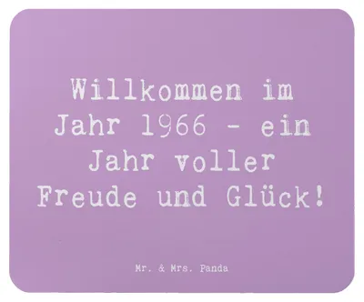 Produktbild von Mr. & Mrs. Panda Mouse Pad Spruch 1966 Geburtstag - Lavendeltraum - Geschenk, Glückwunsch, Erinnerungen, Geburtstagsgeschenk, Nostalgie, pc mauspad, Jubiläum, Emotionen