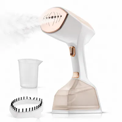 Produktbild von 2000W Dampfglätter, tragbarer Handdampfglätter, 2-in-1-Faltenentferner aus Stoff, 30 Sekunden schnelles Aufheizen, 360ml abnehmbarer Wassertank, Weiß