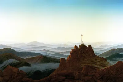 Produktbild von Caspar David Friedrich Kunstdruck Bild - Morgen Im Riesengebirge, 1810 (80 x 120 cm)