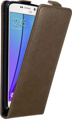 Produktbild von Cadorabo Hülle für Samsung Galaxy NOTE 5 Schutz Hülle in Braun Flip Etui Handyhülle Case Cover
