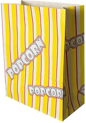 Produktbild von Popcorn Tüten, Pergament-Ersatz 4,5 l 24,5 cm x 19 cm x 9,5 cm "Popcorn" fettdicht