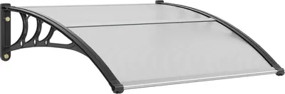 Immagine prodotto di Tenda parasole per finestre e porte Happyment – UPF 50+ policarbonato – Trasparente – Con materiale di montaggio – Protezione dal sole e dalla pioggia
