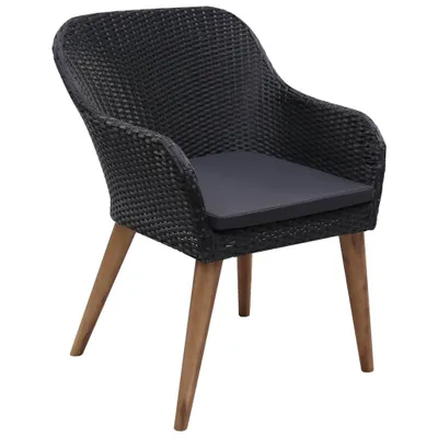 Produktbild von vidaXL Gartenstühle mit Polstern 2 Stk. Poly Rattan Schwarz