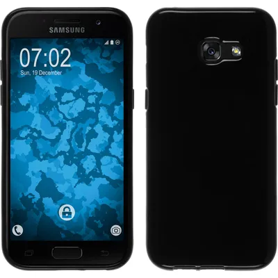 Produktbild von PhoneNatic Case kompatibel mit Samsung Galaxy A7 (2017) - schwarz Silikon Hülle  + 2 Schutzfolien