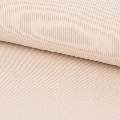 Produktbild von Jerseystoff Meterware Rippjersey Feinstrick einfarbig beige 1,45m