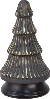 Produktbild von Clayre & Eef Weihnachtsdekoration Weihnachtsbaum Ø 14x25 cm Grau Goldfarbig Glas