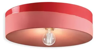Produktbild von Große Deckenleuchte Vintage Decò Pi Keramik Koralle Rot 1 Licht E27